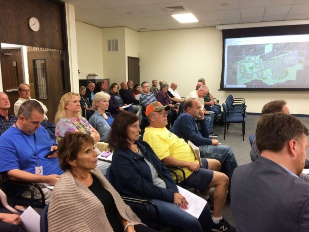 A near-capacity crowd listens to plans about the New Hanover Town Center project at a past township supervisors' meeting. (MediaNews Group File Photo)