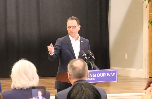 Governor Shapiro speaks at Generations of Indian Valley about a 10-year strategic plan to improve service delivery for Pennsylvania's seniors. (John Worthington - MediaNews Group)