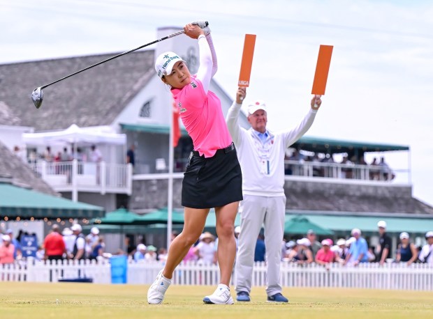 Australia's Minjee Lee teeing off at No. 1 at the 2024 U.S Women's Open at Lancaster Country Club. (COURTESY OF BILL SNOOK)