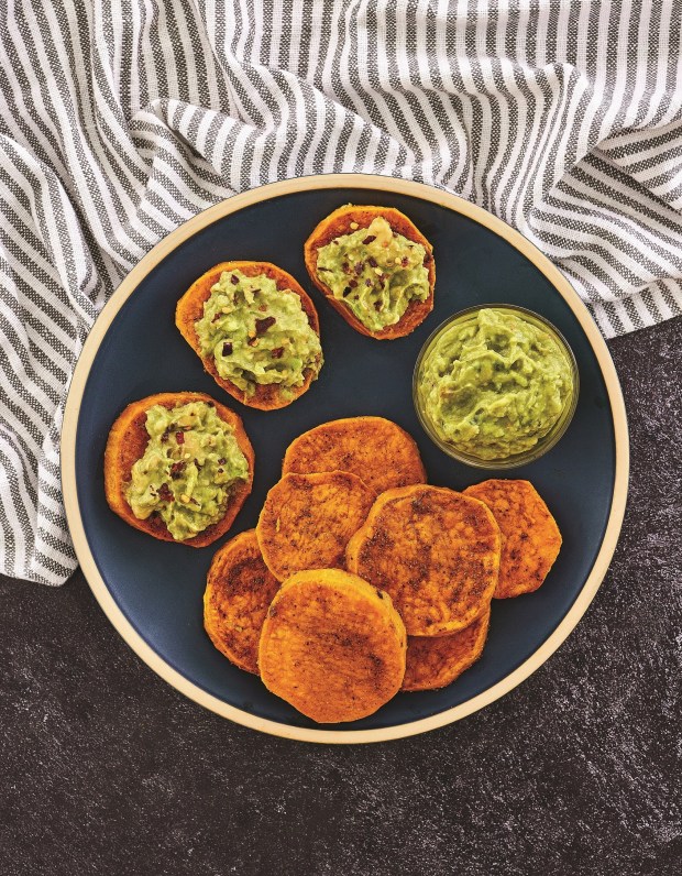 Avocado-Topped Sweet Potato Slices. The crisp slicesperfectly complement the nutty qualities of avocado for a satisfying meal. (Photo by James Stefiuk)