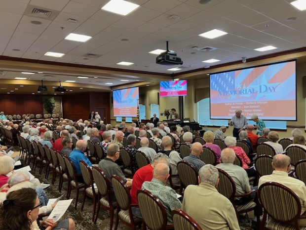 Residents of the Highlands at Wyomissing attend a Memorial Day program honoring World War II veterans. (Courtesy of the Highlands at Wyomissing)