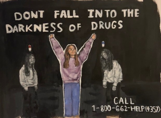 Madison Fiegel, a 10th grader at Upper Dublin High School, is awarded third place in Montgomery County's annual Opioid Awareness Poster Contest on May 2, 2024. (Image courtesy Montgomery County PA)