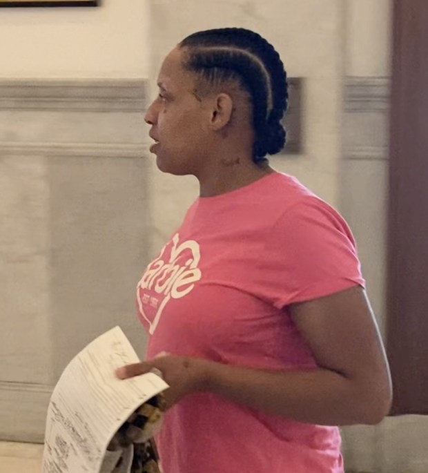 Arbetina Johnson-Lowery, seen here outside a Montgomery County courtroom on June 21, 2024, was sentenced to 3 to 6 years in prison for homicide by vehicle while DUI in connection with crash that killed her 14-month-old son, a passenger in her vehicle. (Photo by Carl Hessler Jr. - MediaNews Group)