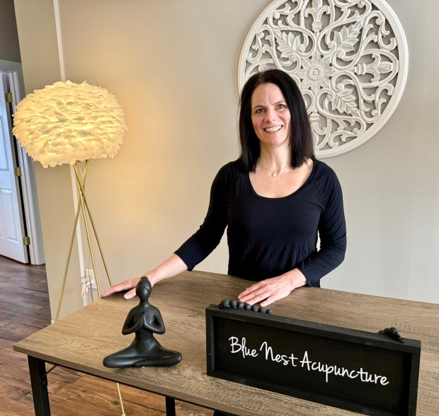 Cara Bergman, owner of Blue Nest Acupuncture, in Chester County. (Courtney Diener-Stokes / For MediaNews Group)