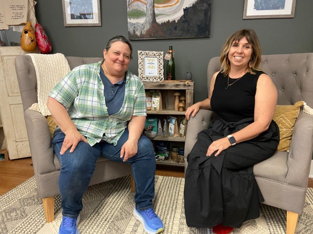 Jennifer Isett, left, and Nicole Matz at their May 11 grand opening. (Evan Brandt -- MediaNews Group)