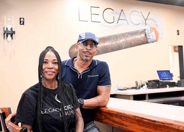 Rick and Adrean Turner are opening the Legacy Cigar Lounge at 559 Penn Ave., West Reading. (BILL UHRICH - READING EAGLE)