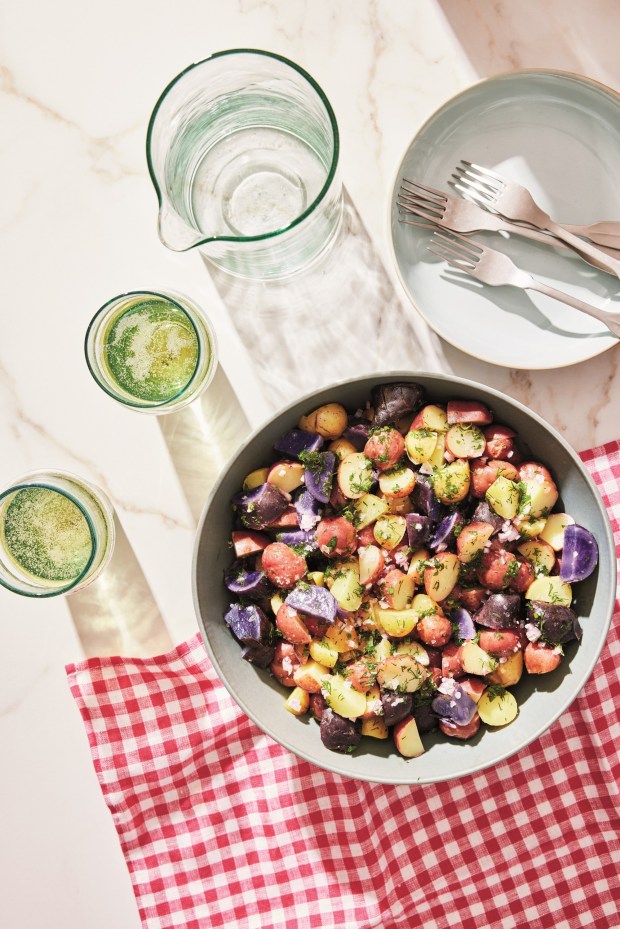 Red, White and Blue Potato Salad is for all the potato lovers out there looking for a great alternative to the classic mayonnaise-based potato salad. (Photo by Erin Kunkel)