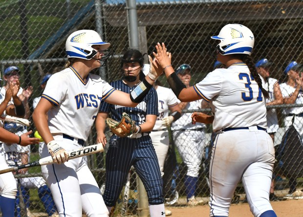 West's Lizzie Kern and Ava Kaczmarski (BILL RUDICK for MediaNews Group)